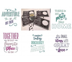 Stickserie - ITH Mug Rugs Quotes